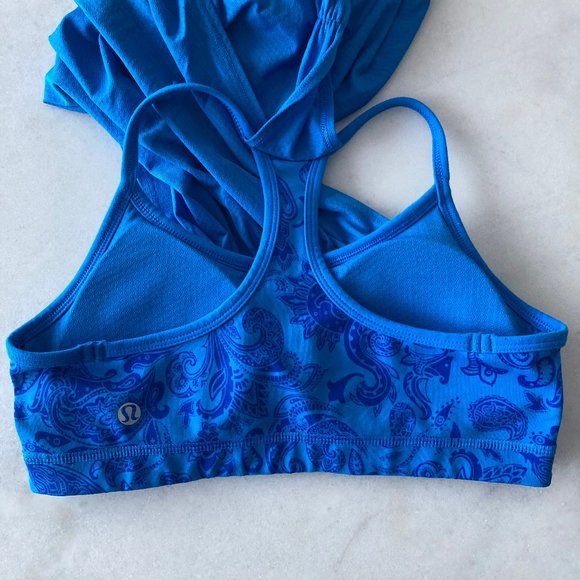 Lululemon blue No Limit Tank, yoga tank with inner built in sports bra (size 4) - Picture 8 of 12